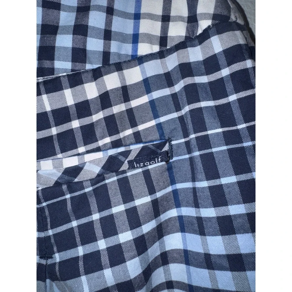 Lizgolf Liz Claiborne Blue White Plaid Pleated Golf Skort Size 8 Activewear